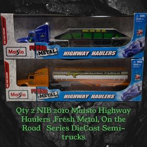 Qty 2 NIB Maisto 2010 DieCast Fresh Metal Highway Haulers Semi-trucks 1/87 scale